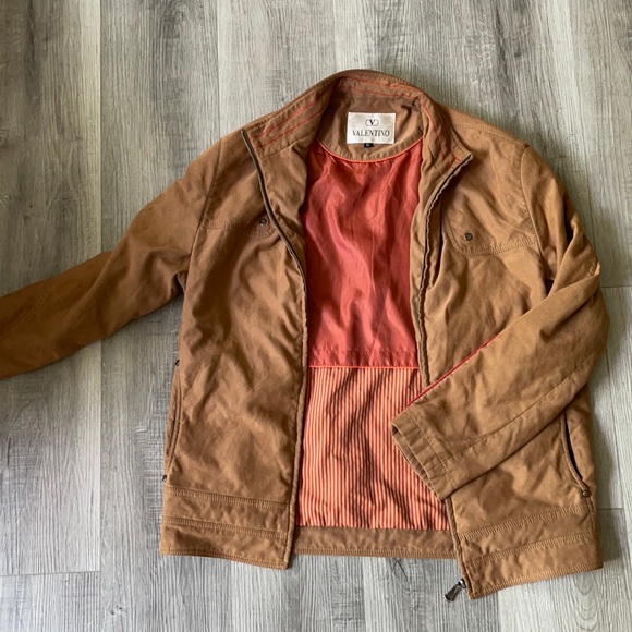 Tan Vintage Valentino Jacket (orange interior) - Picture 1 of 5